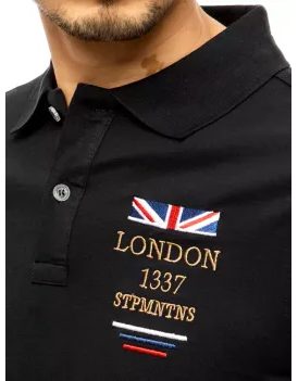 Fekete galléros póló London
