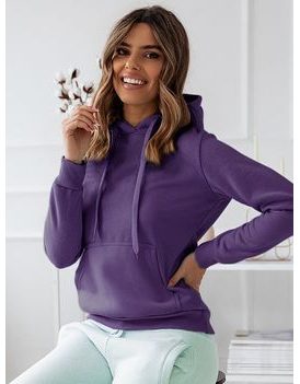 Eredeti lila női kapucnis pulóver Basic