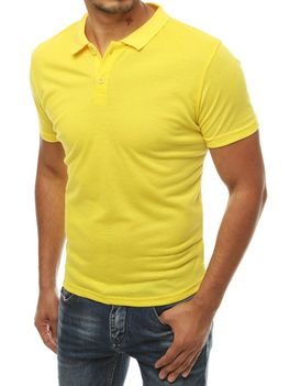 Egyszínű sárga galléros póló