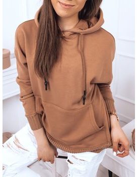 Kényelmes kávé színű női pulóver Dalia