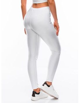 Fehér női leggings divatos kivitelben PLR122