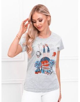 Érdekes szürke női póló lenyomattal SLR027