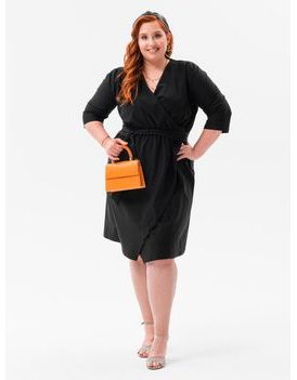 Elegáns fekete női Plus Size ruha DLR058