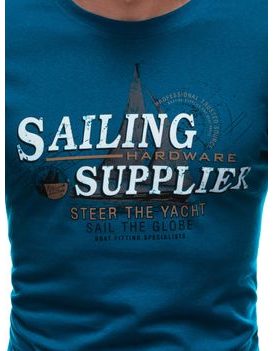 Türkizkék póló felirattal Sailing S1674