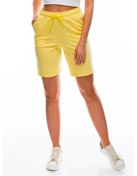 Kényelmes sárga női rövidnadrág WLR011