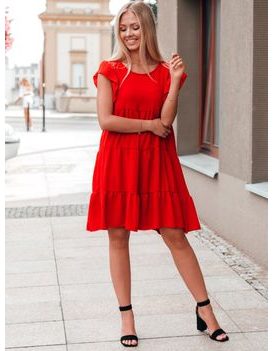 Piros fodros női ruha DLR026