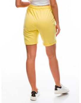 Kényelmes sárga női rövidnadrág WLR011