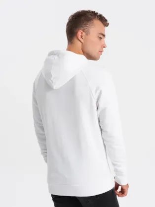 Időtlen fehér kapucnis pulóver V1 SSPS-0150