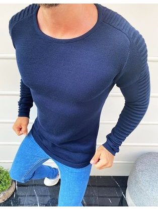 Trendi sötét kék pulóver