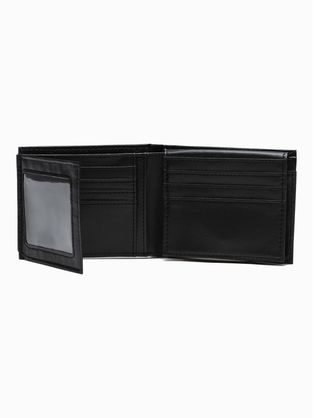 Modern halvány fekete bőr pénztárca A092