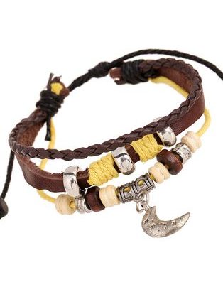 Férfi karkötő sárga kivitelben holddal