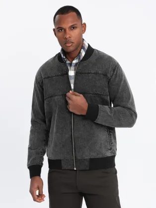 Fekete farmer bomber kabát C558