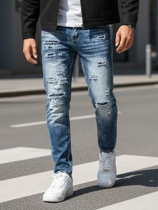 Férfi farmernadrágok szakadt hatással