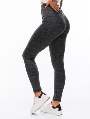 Kényelmes sötétszürke melírozott női leggings PLR118