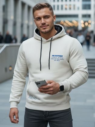 Vonzó, krém színű pulóver felirattal