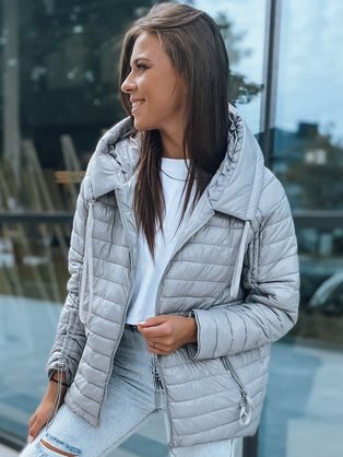 Kényelmes világosszürke női kabát Moster