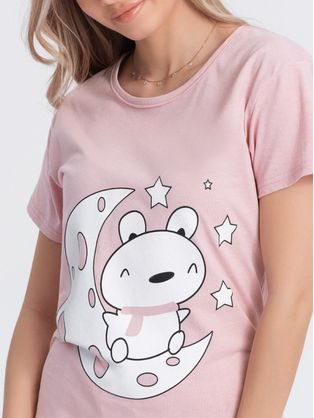 Rózsaszín női pizsama mackó ULR270