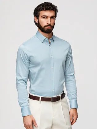 Férfi egyszínű világoskék FIT SLIM ing V2 SHOS-0211 SHOS-0211