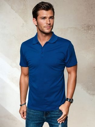 Trendi kék galléros póló