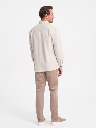 Lezsér krém színű ing zsebekkel V1 SHCS-0146