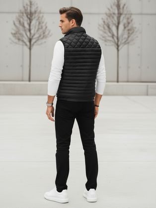 Divatos szürke férfi mellény kapucni nélkül