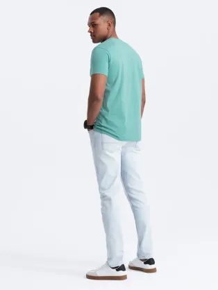 Türkiz kék pamut póló TSBS-0100