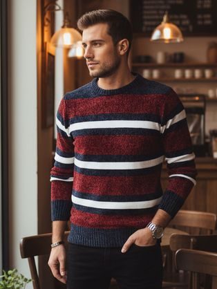 Háromtónusú szürke és fehér férfi fürdőruha