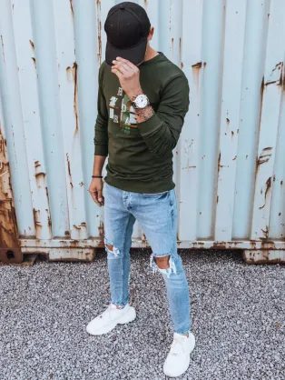 Kényelmes piros pulóver címkével V1 SSNZ-0134