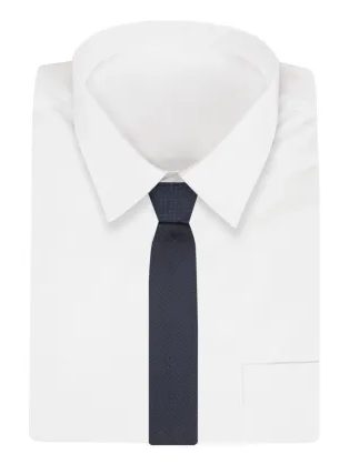 Sötét kék széles struktúr mintás nyakkendő  Chattier