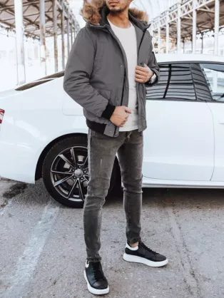 Trendi grafit szürke bomber dzseki