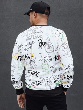 Homoszínű pulóver felirattal V1 SSPS-0154