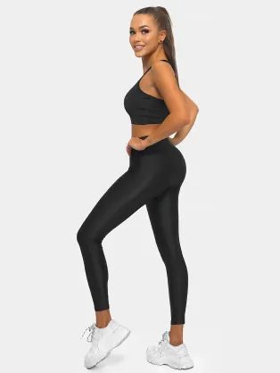 Fekete magas derekú női leggings O/XL017/1