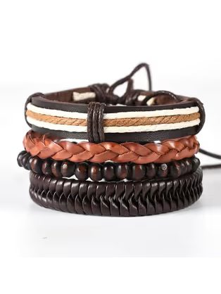 Stílusos barna férfi karkötő