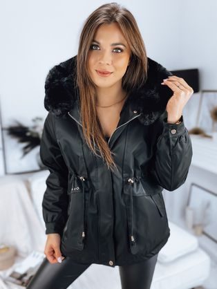 Trendi fekete női kabát Turti