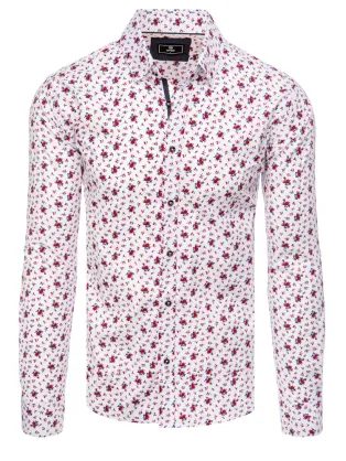 Fehér ing piros virág mintával