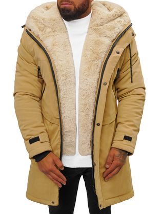 Trendi bézs színű párka kabát JS/22M51/62