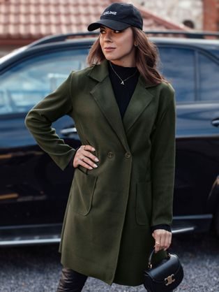 Női hosszú, olajbogyó oversize kabát Linnore