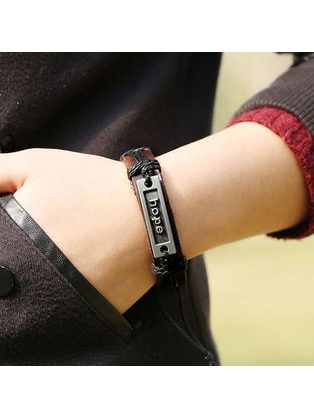 Dupla fekete férfi karkötő SH-2023