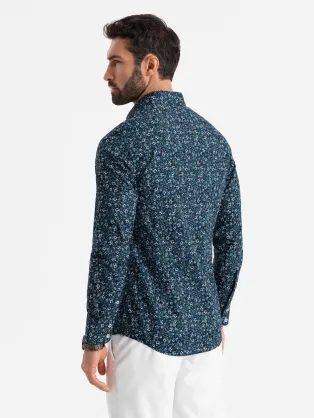 Fehér ing trendi mintával V2 SHCS-0151
