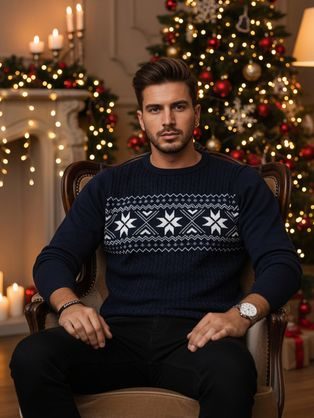 Divatos gránátvörös pulóver egyedi mintával