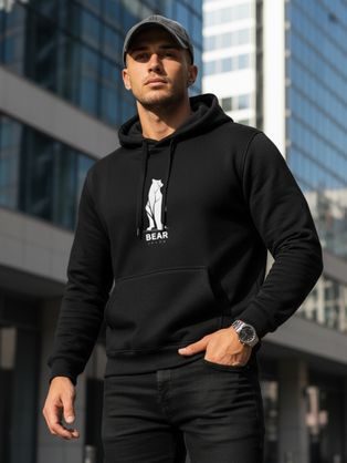 Fekete pulóver medvés mintával