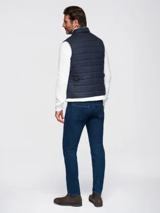 Fekete férfi póló trendi V2-es pólóval TSPT-0258