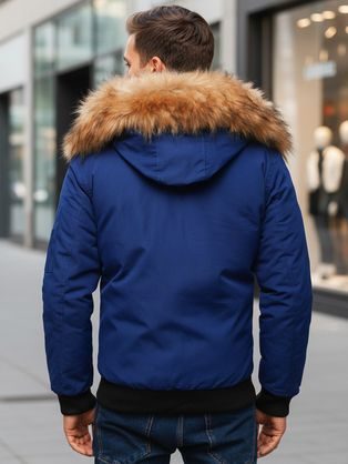 Stílusos sötét kék bomber dzseki V2 OM-JALP-0143