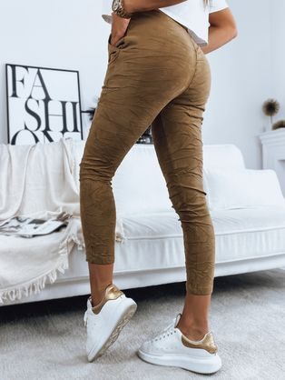 Női viaszos hatású barna leggings Edit