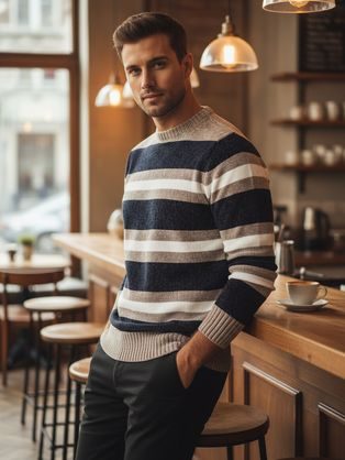 Háromtónusú szürke és fehér férfi fürdőruha