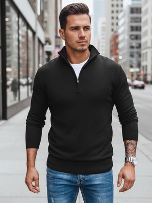 Divatos mintás grafit férfi pulóver