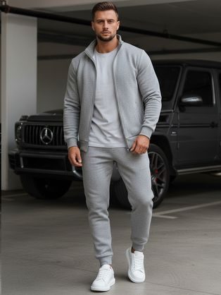 Egyszerű férfi tréningruha szürke