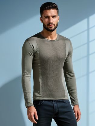 Szenzációs férfi pulóver khaki színben