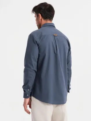 Trendi kék farmer ing logóval V2 SHDS-0180