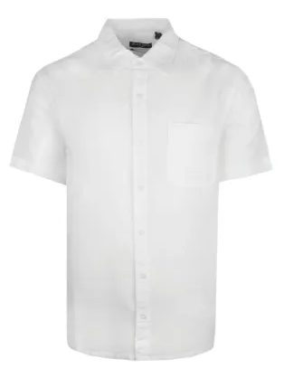 Nyári lenvászon fehér férfi ing